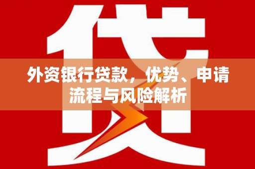 井冈山外资银行贷款，优势、申请流程与风险解析