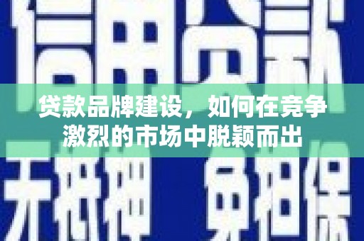 金阳贷款品牌建设，如何在竞争激烈的市场中脱颖而出