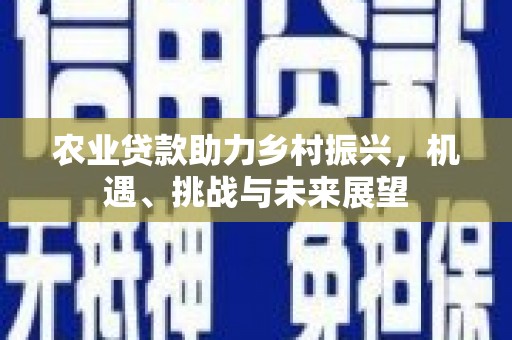 四子王旗农业贷款助力乡村振兴，机遇、挑战与未来展望