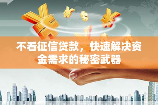 夏河不看征信贷款，快速解决资金需求的秘密武器