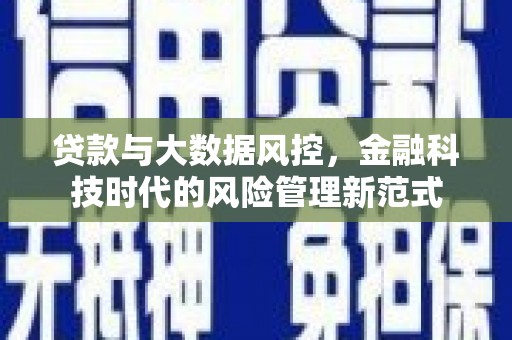 南投贷款与大数据风控，金融科技时代的风险管理新范式