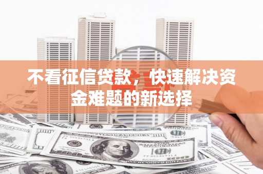 临潭不看征信贷款，快速解决资金难题的新选择