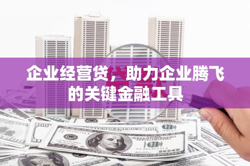 青浦企业经营贷，助力企业腾飞的关键金融工具