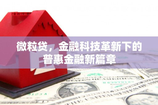 营口微粒贷，金融科技革新下的普惠金融新篇章